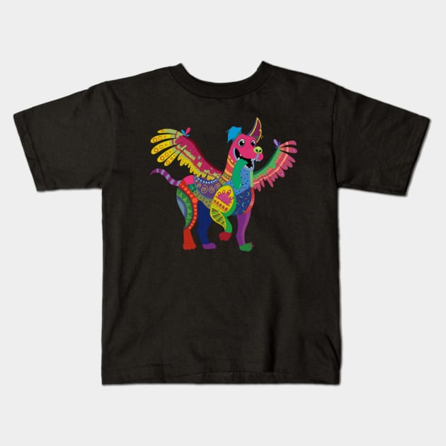 Dante Alebrije Kids T-Shirt by cenglishdesigns